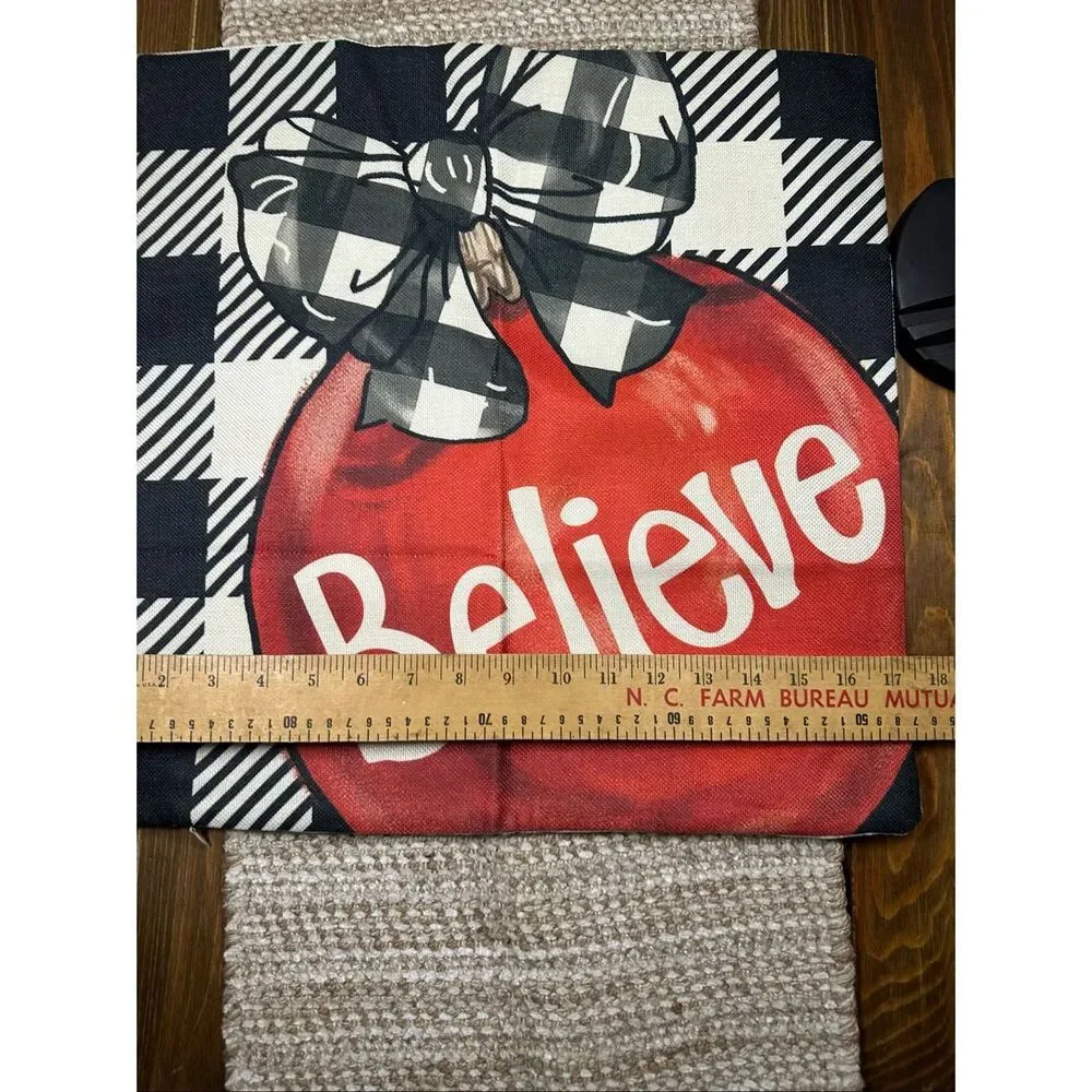 Christmas ornament throw pillow case cover 17 x 17 New